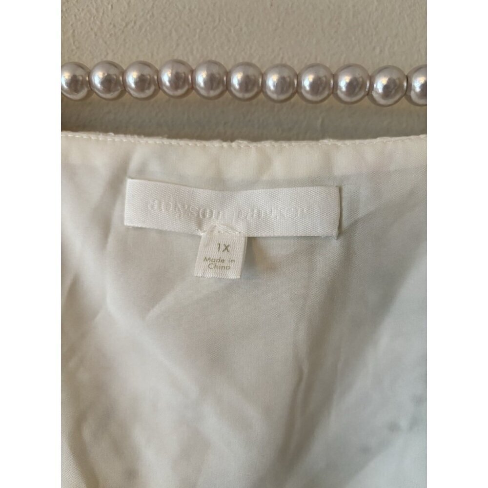 Adyson Parker Womens Size 1X White Eyelet Lace Floral Square Neck Dress - Picture 7 of 7